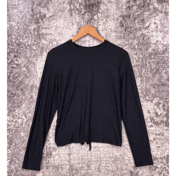 Beyond Yoga Top Medium Womens Gray Spacedye Back Keyhole Long Sleeve Activewear - Picture 1 of 9
